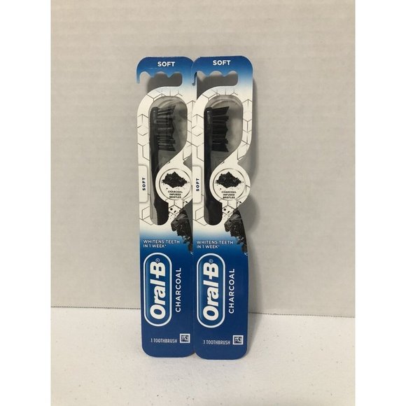 Oral-B Charcoal Therapy Soft Whitening Toothbrush (Pack of 2) - Picture 1 of 4